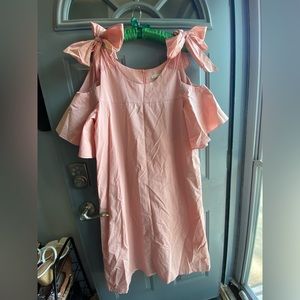 Studio J NWOT Woman Soft Pink Poplin Adjustable Straps Midi Dress